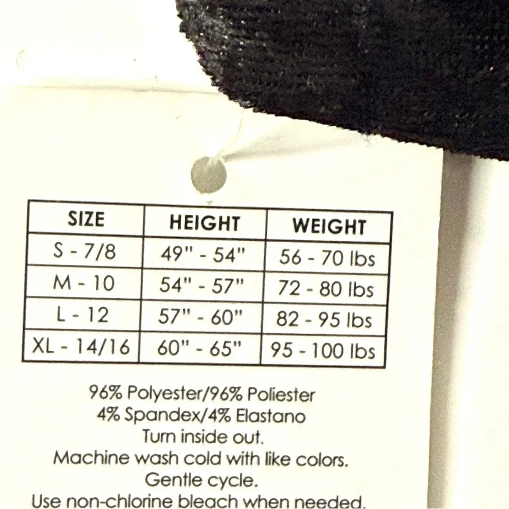 CAPELLI Black Crushed Velvet Leggings Elastic Waist Girls Size L NEW WITH TAG - Picture 7 of 13